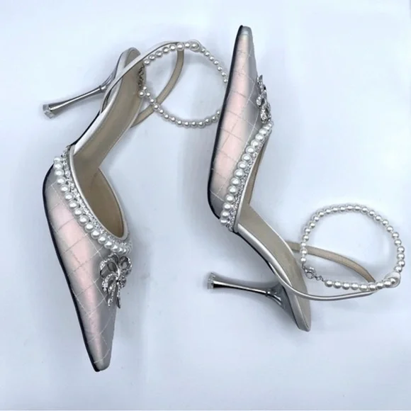 NWOT Mach & Mach Bow of Elizabeth heels. Size 38.5 - Picture 6 of 10